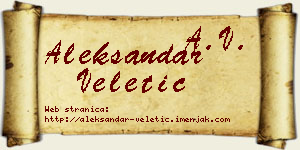 Aleksandar Veletić vizit kartica
